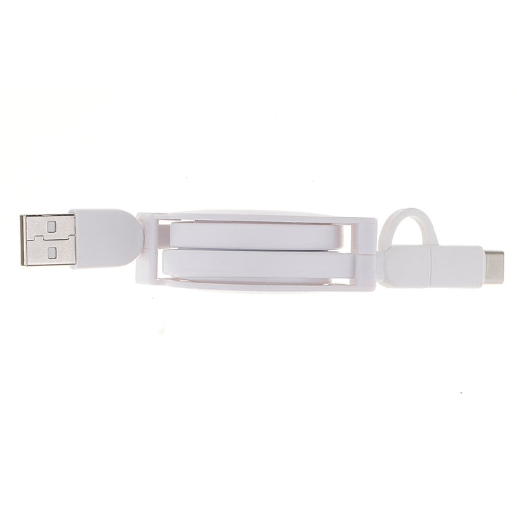 1m 2A Two in One Retractable Micro USB to Type-C Data Sync Charging Cable, For