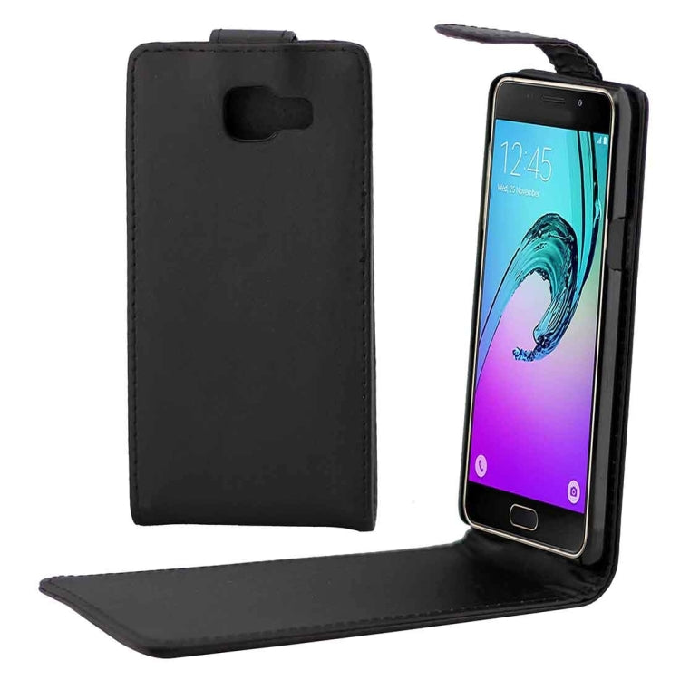 For Galaxy A3 (2016) / A310 Plain Texture Vertical Flip Leather Case Waist Bag with Magnetic Buckle(Black)