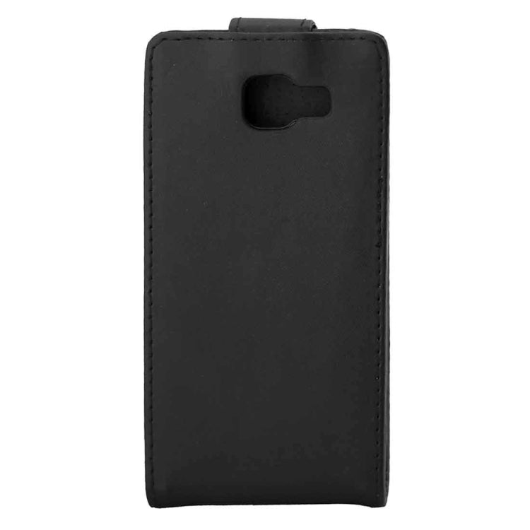 For Galaxy A5 (2016) / A510 Plain Texture Vertical Flip Leather Case Waist Bag with Magnetic Buckle(Black)