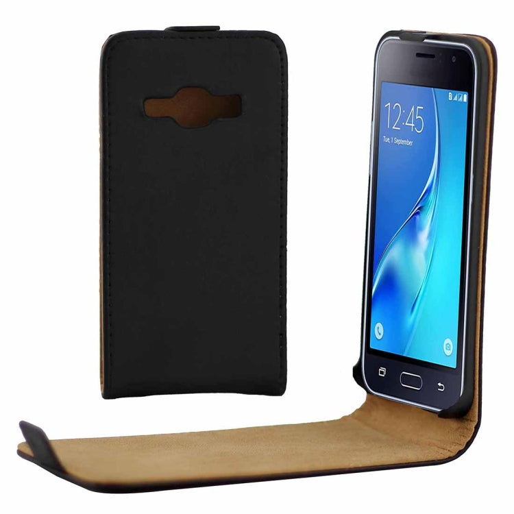 For Galaxy J1 (2016) / J120 Vertical Flip Leather Case Waist Bag with Magnetic Buckle(Black)