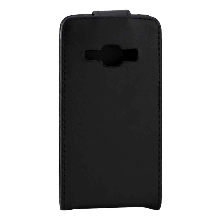 For Galaxy J1 (2016) / J120 Plain Texture Vertical Flip Leather Case Waist Bag with Magnetic Buckle(Black)