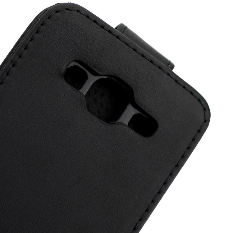 For Galaxy J3 (2016) / J320 / J3109 Plain Texture Vertical Flip Leather Case Waist Bag with Magnetic Buckle(Black)