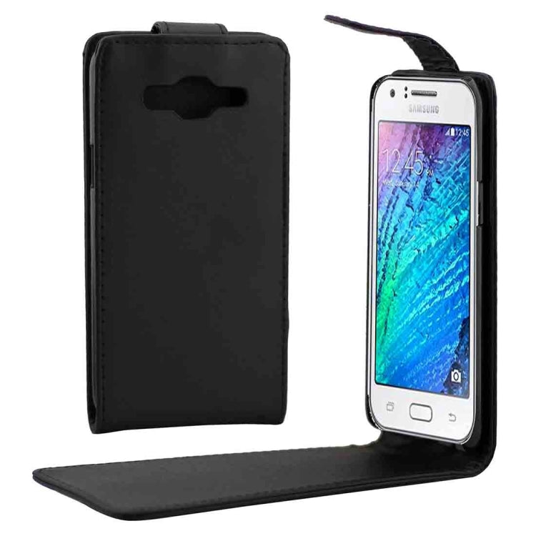 For Galaxy J5 (2016) / J510 Plain Texture Vertical Flip Leather Case Waist Bag with Magnetic Buckle(Black)