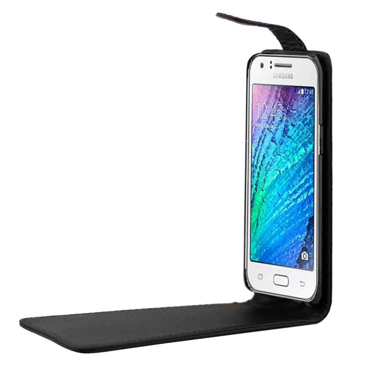 For Galaxy J5 (2016) / J510 Plain Texture Vertical Flip Leather Case Waist Bag with Magnetic Buckle(Black)
