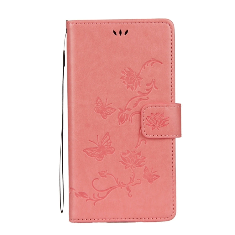 For Galaxy J3 (2017) / J330 (EU Version) Lotus Butterfly Pattern Horizontal Flip Leather Case with Holder & Card Slots & Wallet & Lanyard
