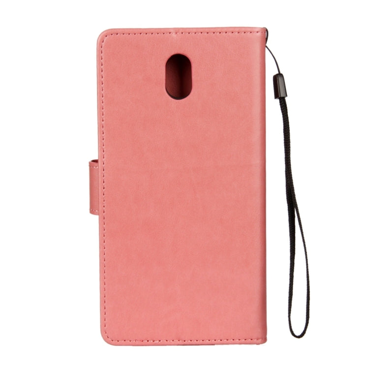For Galaxy J3 (2017) / J330 (EU Version) Lotus Butterfly Pattern Horizontal Flip Leather Case with Holder & Card Slots & Wallet & Lanyard