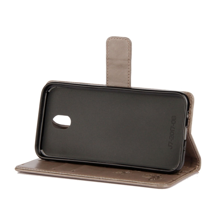For Galaxy J3 (2017) / J330 (EU Version) Lotus Butterfly Pattern Horizontal Flip Leather Case with Holder & Card Slots & Wallet & Lanyard