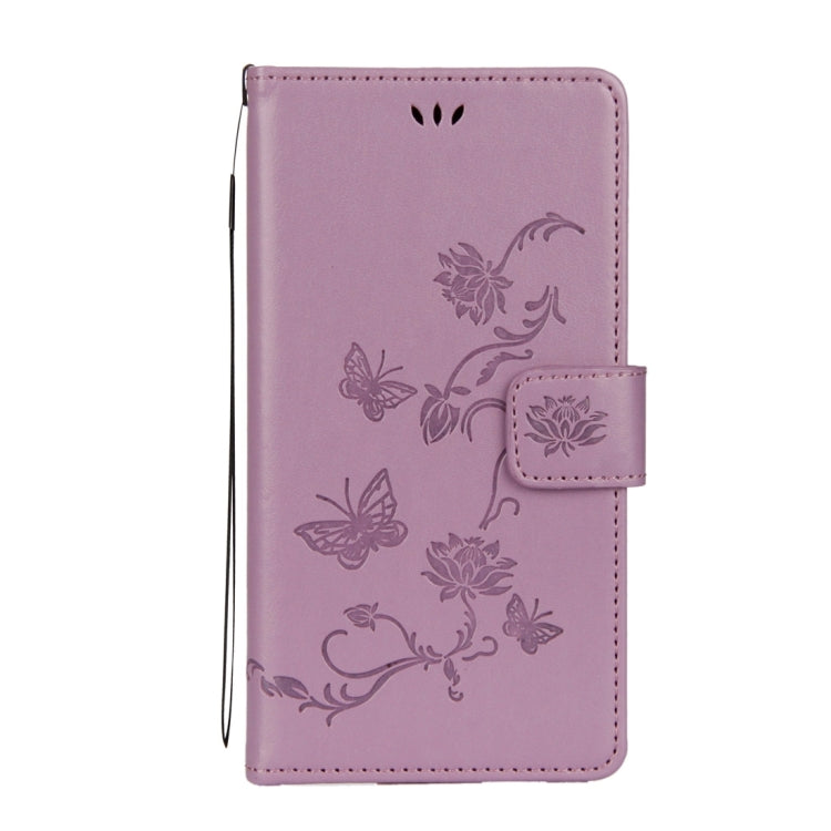For Galaxy J3 (2017) / J330 (EU Version) Lotus Butterfly Pattern Horizontal Flip Leather Case with Holder & Card Slots & Wallet & Lanyard