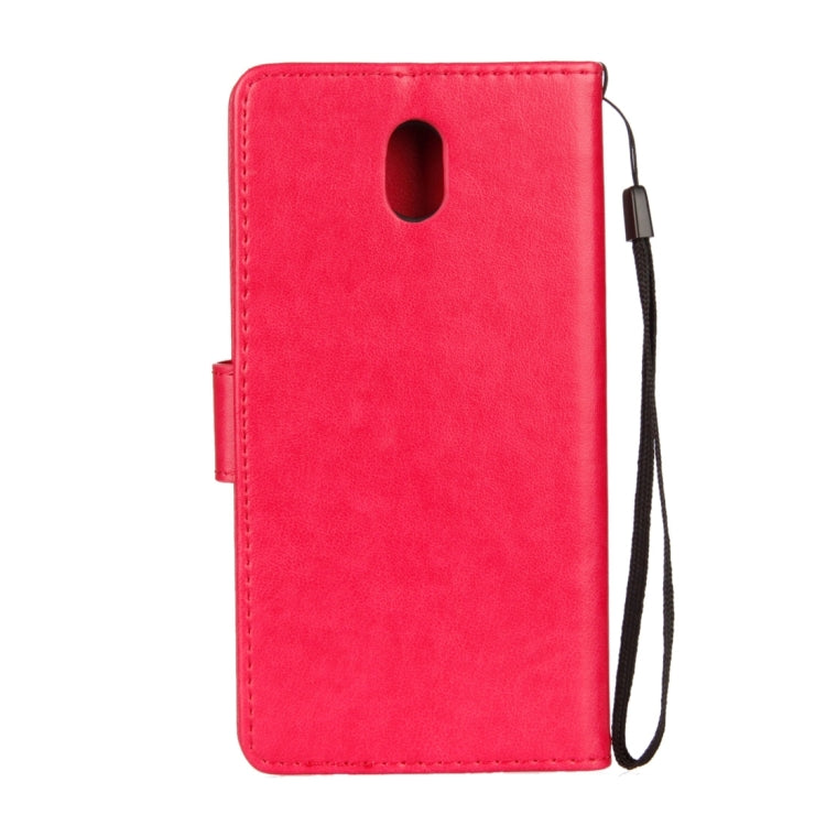 For Galaxy J3 (2017) / J330 (EU Version) Lotus Butterfly Pattern Horizontal Flip Leather Case with Holder & Card Slots & Wallet & Lanyard