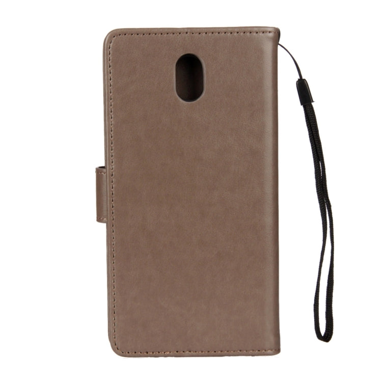 For Galaxy J5 (2017) / J530 (EU Version) Lotus Butterfly Pattern Horizontal Flip Leather Case with Holder & Card Slots & Wallet & Lanyard