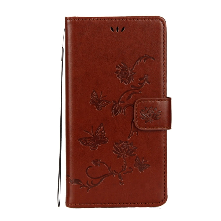 For Galaxy J5 (2017) / J530 (EU Version) Lotus Butterfly Pattern Horizontal Flip Leather Case with Holder & Card Slots & Wallet & Lanyard