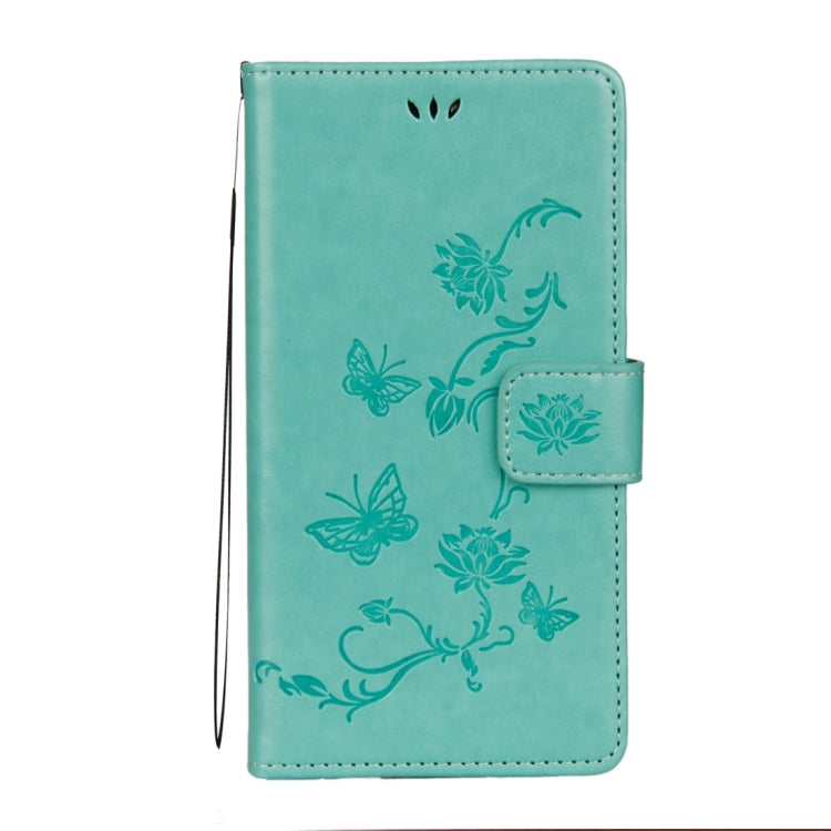 For Galaxy J7 (2017) (EU Version) Lotus Butterfly Pattern Horizontal Flip Leather Case with Holder & Card Slots & Wallet & Lanyard