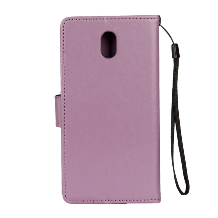 For Galaxy J7 (2017) (EU Version) Lotus Butterfly Pattern Horizontal Flip Leather Case with Holder & Card Slots & Wallet & Lanyard