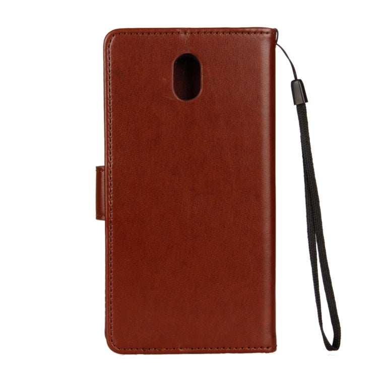 For Galaxy J7 (2017) (EU Version) Lotus Butterfly Pattern Horizontal Flip Leather Case with Holder & Card Slots & Wallet & Lanyard