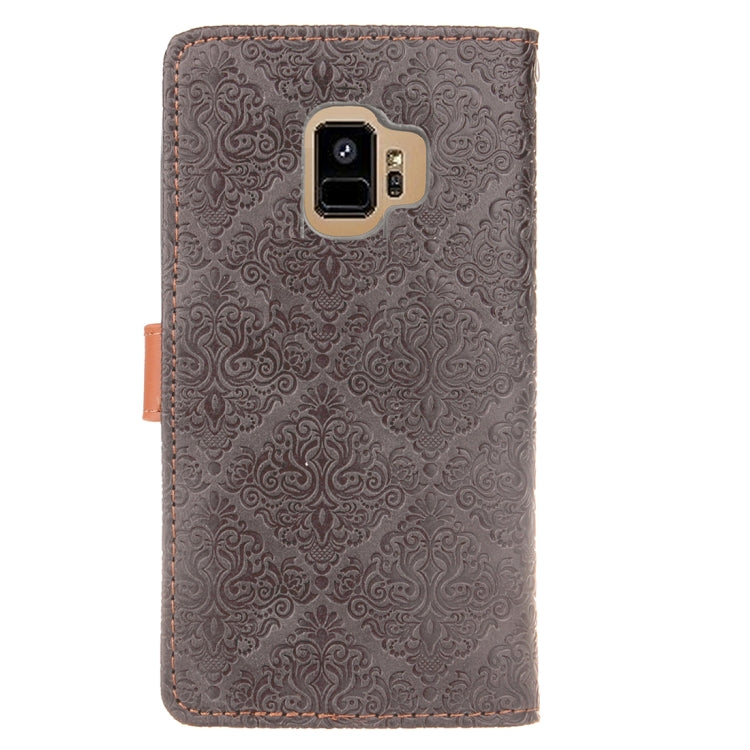 For Galaxy S9 European Style Embossed Horizontal Flip Leather Case with Holder & Card Slots & Wallet & Photo Frame & Lanyard