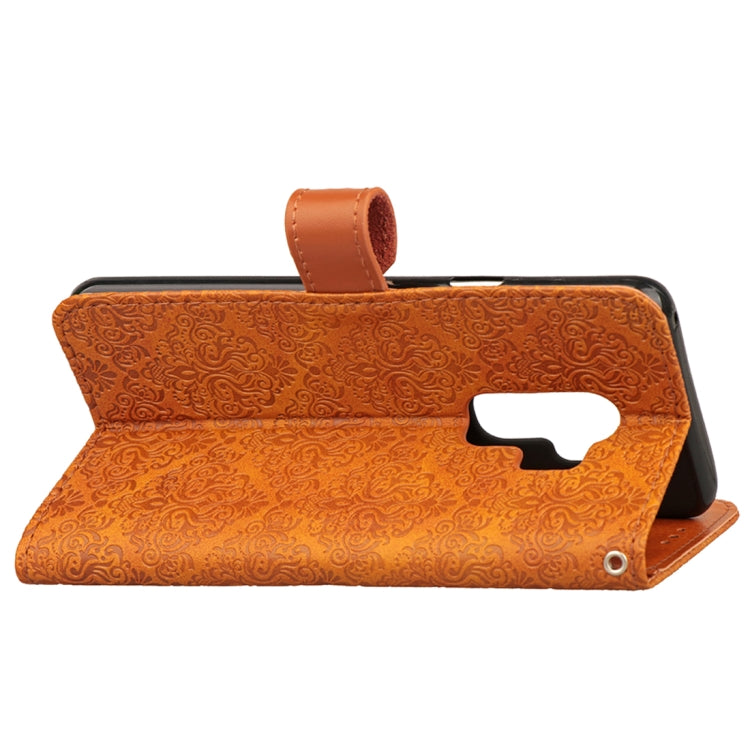 For Galaxy S9 European Style Embossed Horizontal Flip Leather Case with Holder & Card Slots & Wallet & Photo Frame & Lanyard