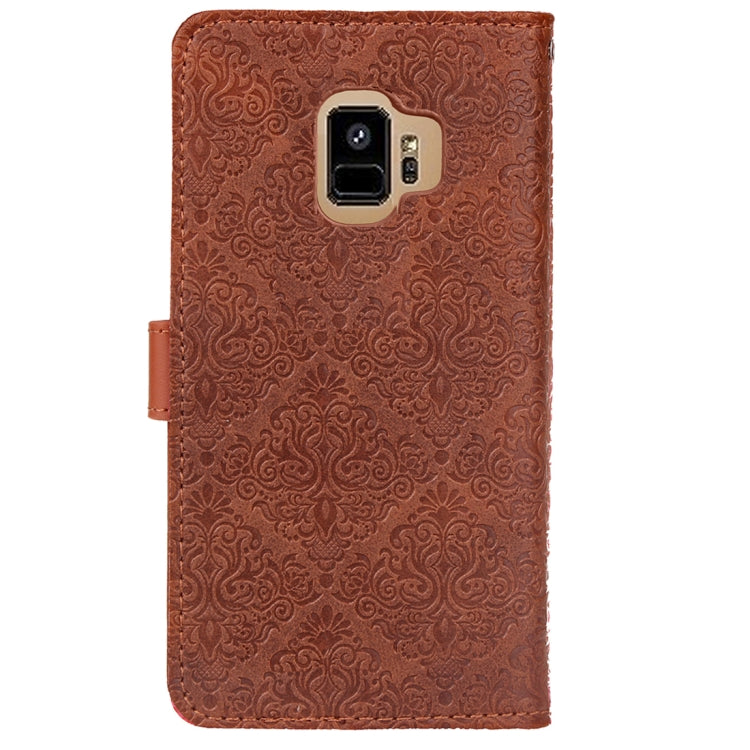 For Galaxy S9 European Style Embossed Horizontal Flip Leather Case with Holder & Card Slots & Wallet & Photo Frame & Lanyard