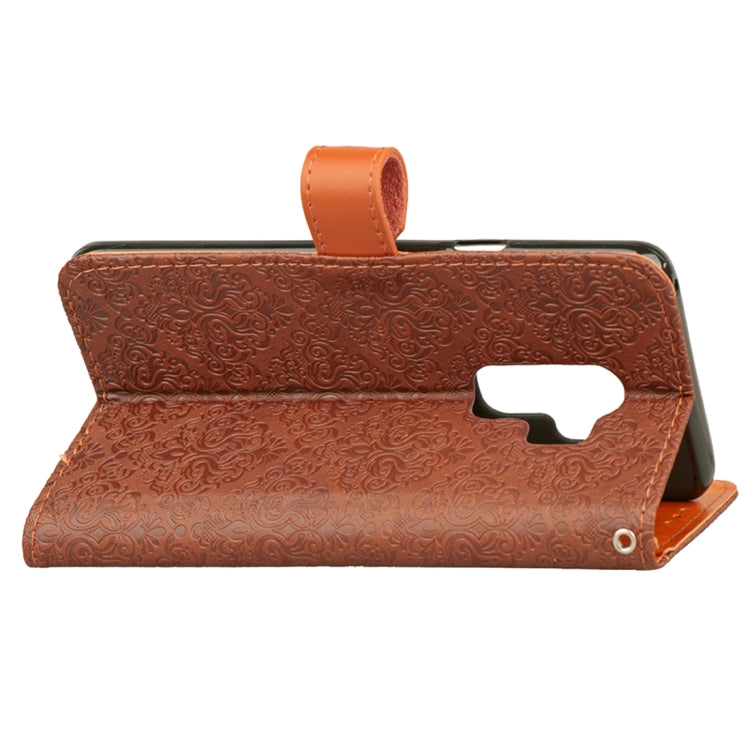 For Galaxy S9 European Style Embossed Horizontal Flip Leather Case with Holder & Card Slots & Wallet & Photo Frame & Lanyard