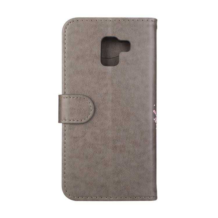 For Galaxy A8 (2018) Flamingo Print Horizontal Flip Leather Case with Holder & Wallet & Card Slots & Photo Frame