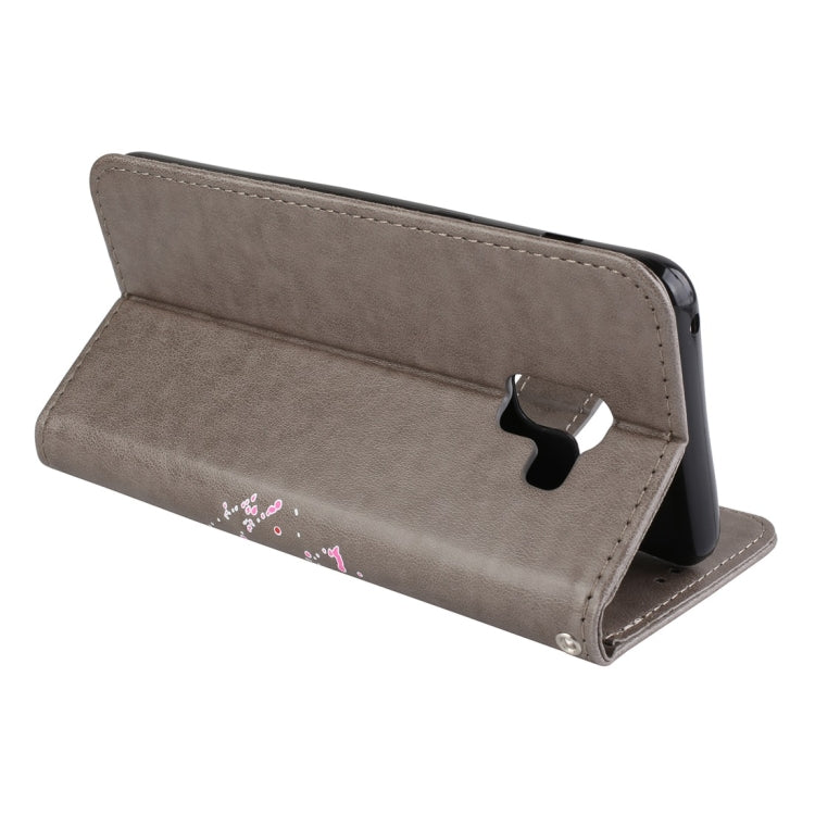 For Galaxy A8 (2018) Flamingo Print Horizontal Flip Leather Case with Holder & Wallet & Card Slots & Photo Frame