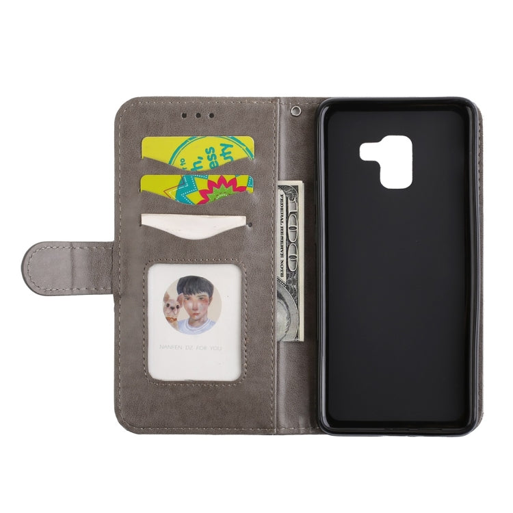 For Galaxy A8 (2018) Flamingo Print Horizontal Flip Leather Case with Holder & Wallet & Card Slots & Photo Frame