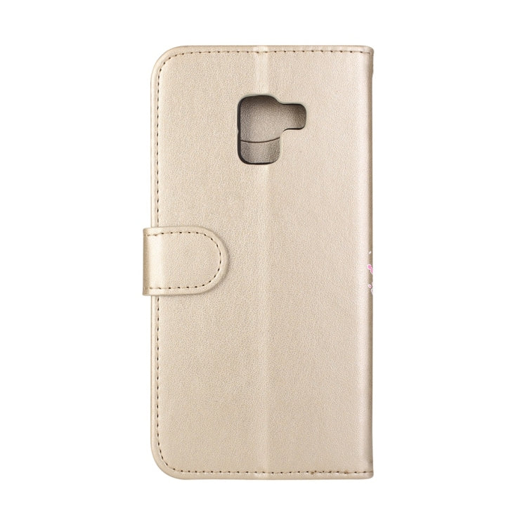 For Galaxy A8 (2018) Flamingo Print Horizontal Flip Leather Case with Holder & Wallet & Card Slots & Photo Frame