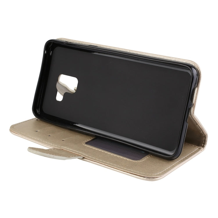 For Galaxy A8 (2018) Flamingo Print Horizontal Flip Leather Case with Holder & Wallet & Card Slots & Photo Frame