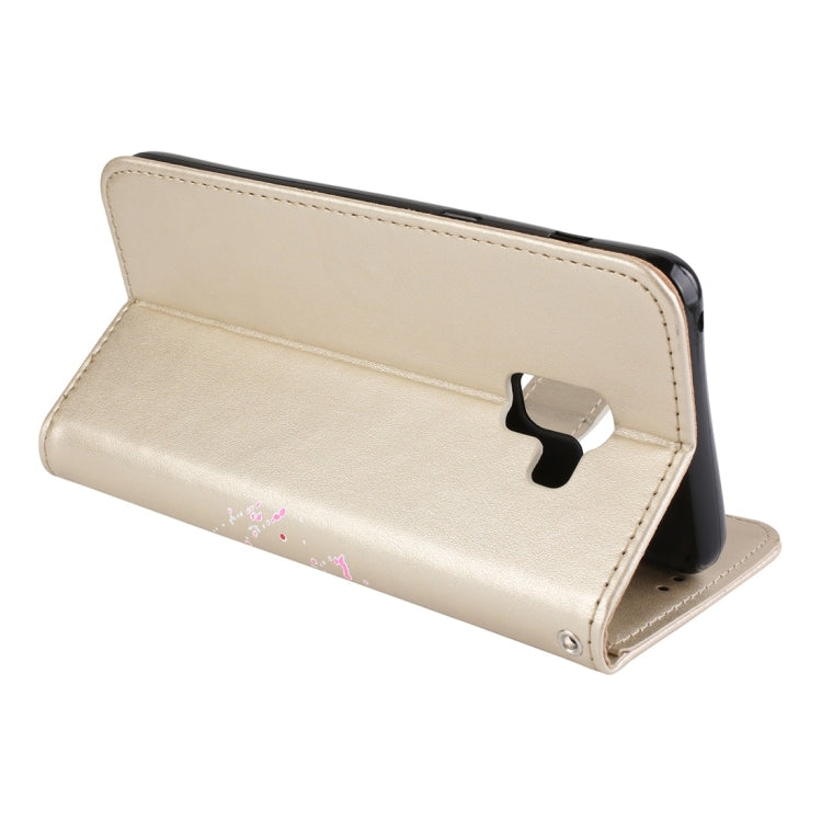 For Galaxy A8 (2018) Flamingo Print Horizontal Flip Leather Case with Holder & Wallet & Card Slots & Photo Frame