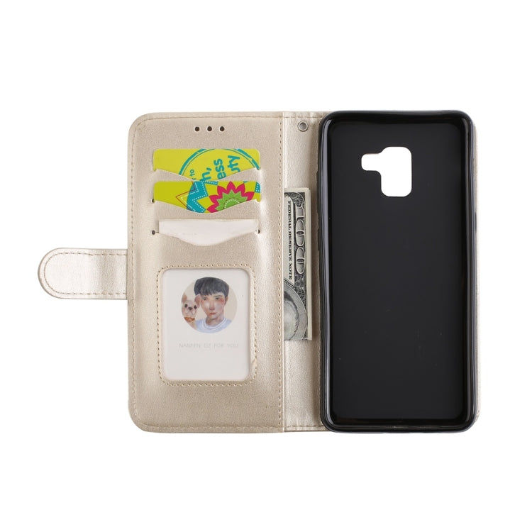 For Galaxy A8 (2018) Flamingo Print Horizontal Flip Leather Case with Holder & Wallet & Card Slots & Photo Frame