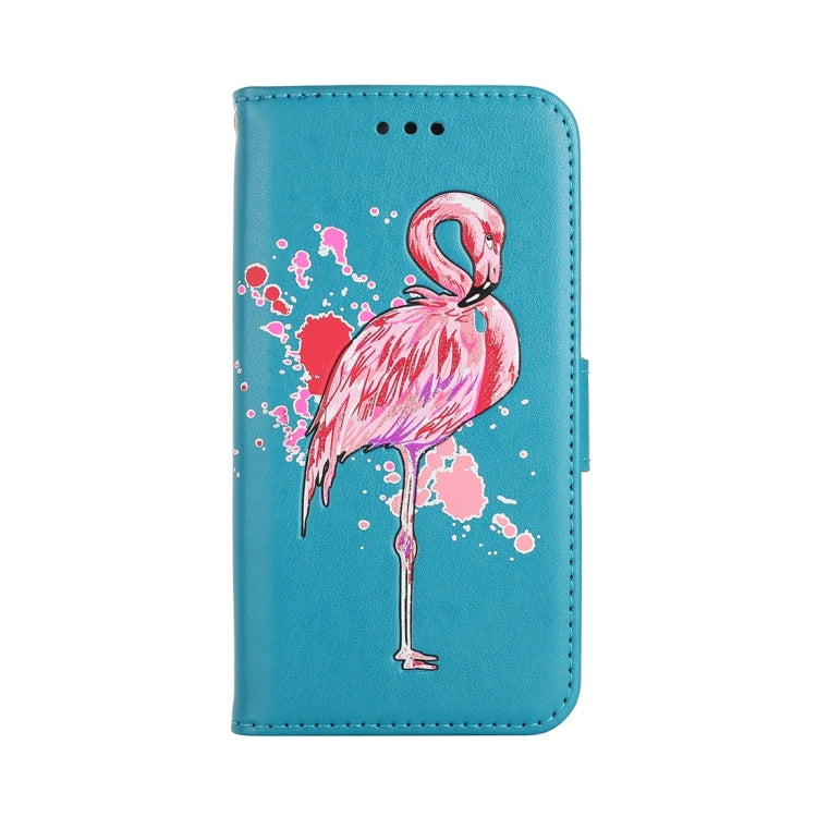 For Galaxy A8 (2018) Flamingo Print Horizontal Flip Leather Case with Holder & Wallet & Card Slots & Photo Frame