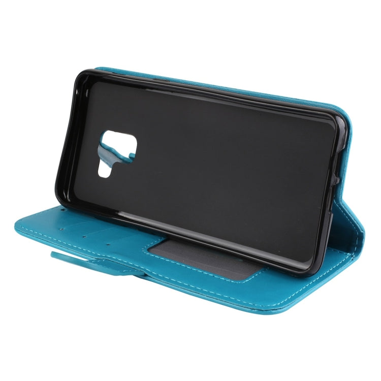For Galaxy A8 (2018) Flamingo Print Horizontal Flip Leather Case with Holder & Wallet & Card Slots & Photo Frame