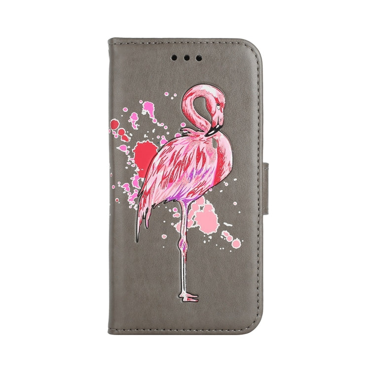 For Galaxy A8+ (2018) Flamingo Print Horizontal Flip Leather Case with Holder & Wallet & Card Slots & Photo Frame