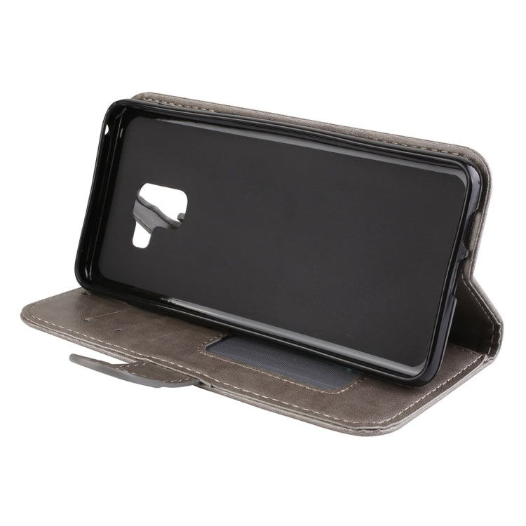 For Galaxy A8+ (2018) Flamingo Print Horizontal Flip Leather Case with Holder & Wallet & Card Slots & Photo Frame