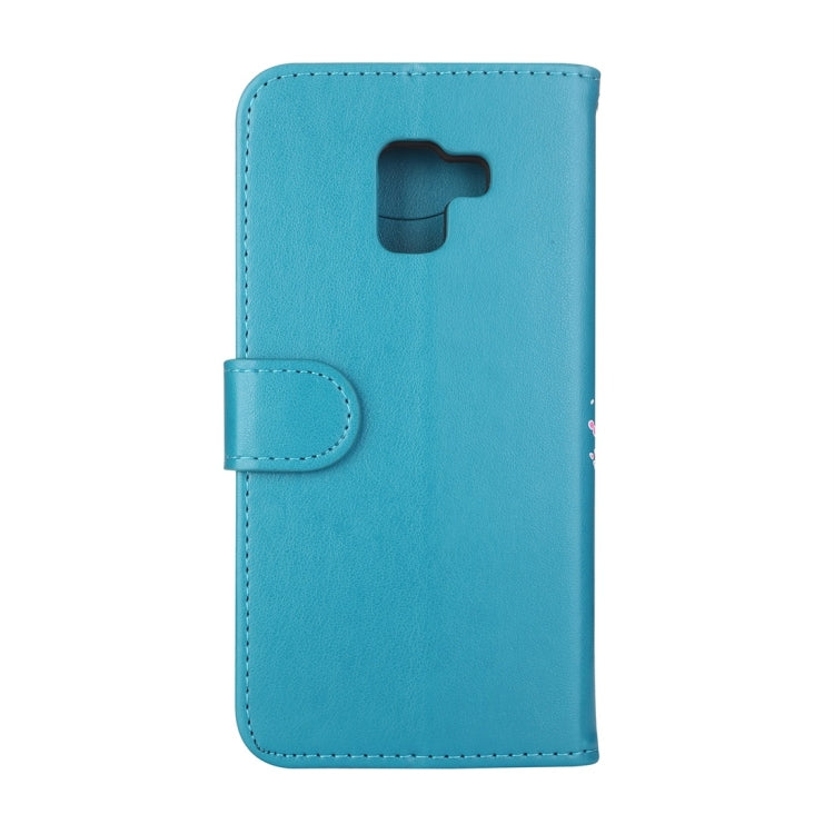 For Galaxy A8+ (2018) Flamingo Print Horizontal Flip Leather Case with Holder & Wallet & Card Slots & Photo Frame
