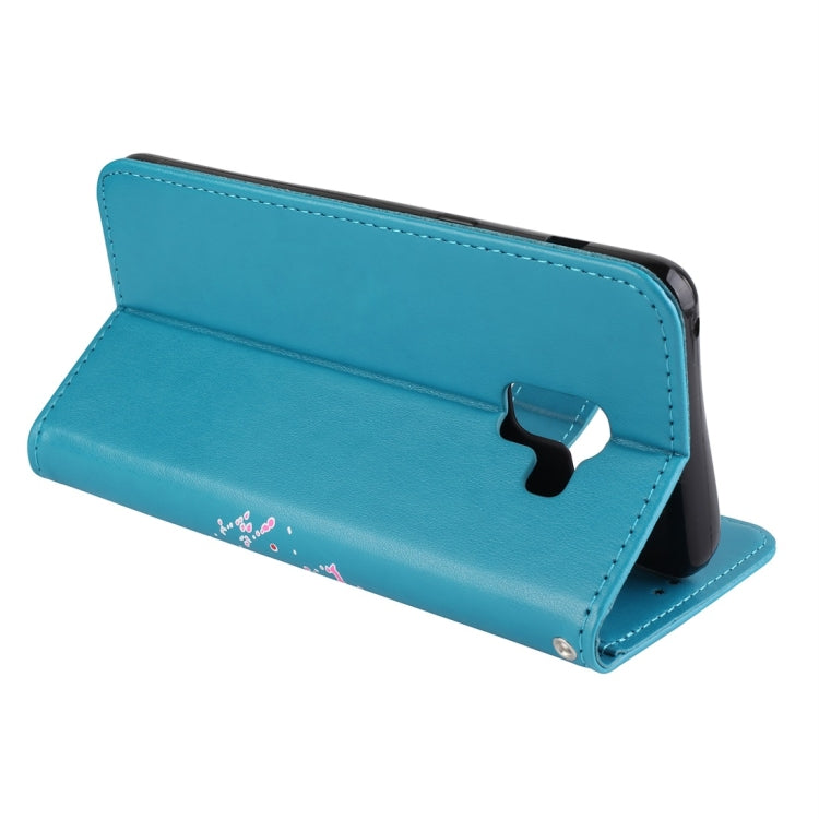 For Galaxy A8+ (2018) Flamingo Print Horizontal Flip Leather Case with Holder & Wallet & Card Slots & Photo Frame