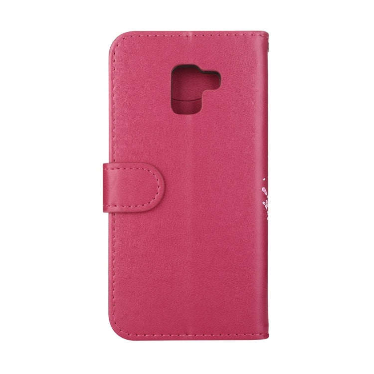 For Galaxy A8+ (2018) Flamingo Print Horizontal Flip Leather Case with Holder & Wallet & Card Slots & Photo Frame