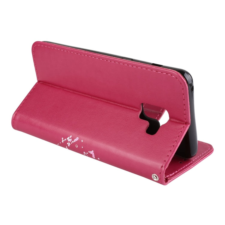 For Galaxy A8+ (2018) Flamingo Print Horizontal Flip Leather Case with Holder & Wallet & Card Slots & Photo Frame
