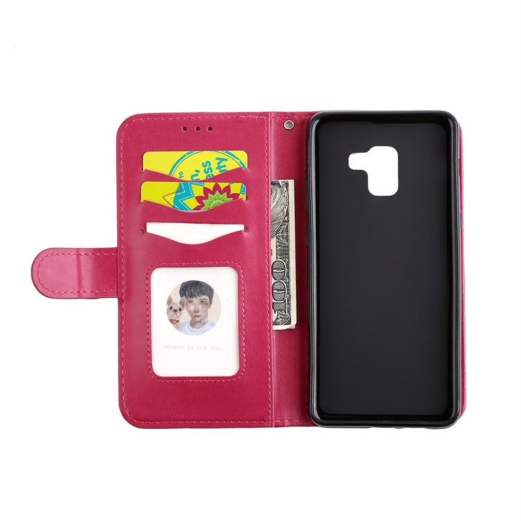 For Galaxy A8+ (2018) Flamingo Print Horizontal Flip Leather Case with Holder & Wallet & Card Slots & Photo Frame