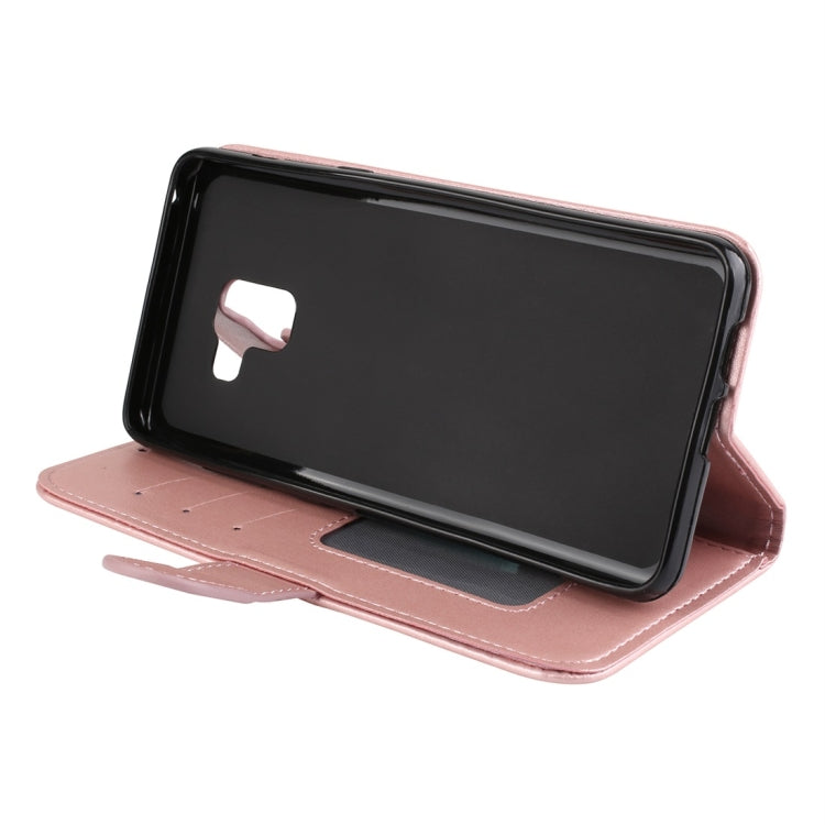 For Galaxy A8+ (2018) Flamingo Print Horizontal Flip Leather Case with Holder & Wallet & Card Slots & Photo Frame