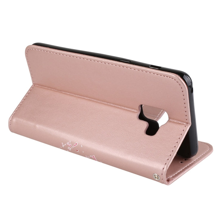 For Galaxy A8+ (2018) Flamingo Print Horizontal Flip Leather Case with Holder & Wallet & Card Slots & Photo Frame