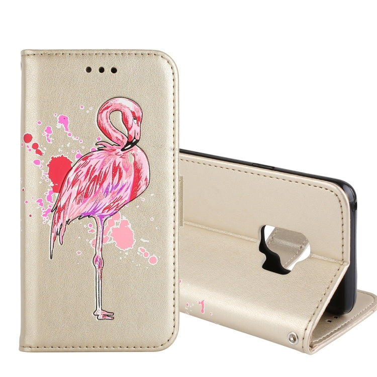 For Galaxy S9 Flamingo Print Horizontal Flip Leather Case with Holder & Wallet & Card Slots & Photo Frame