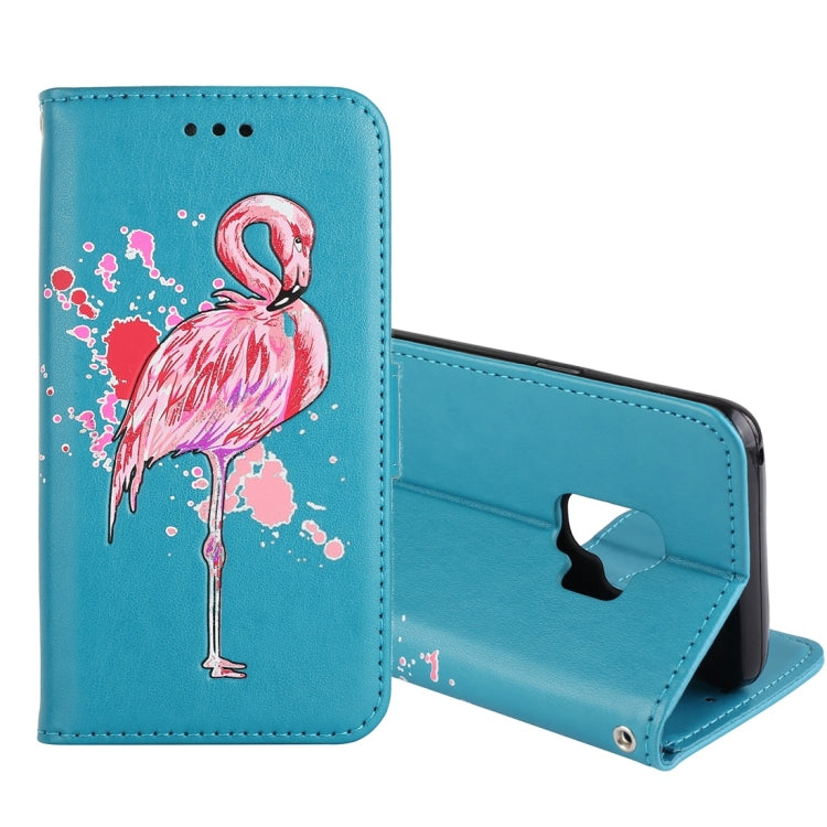 For Galaxy S9 Flamingo Print Horizontal Flip Leather Case with Holder & Wallet & Card Slots & Photo Frame