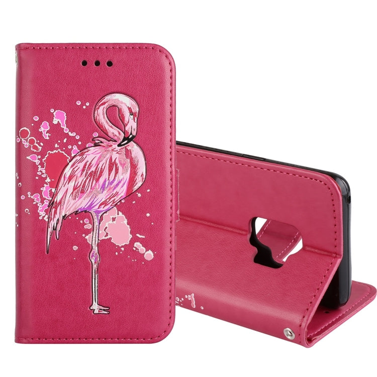 For Galaxy S9 Flamingo Print Horizontal Flip Leather Case with Holder & Wallet & Card Slots & Photo Frame