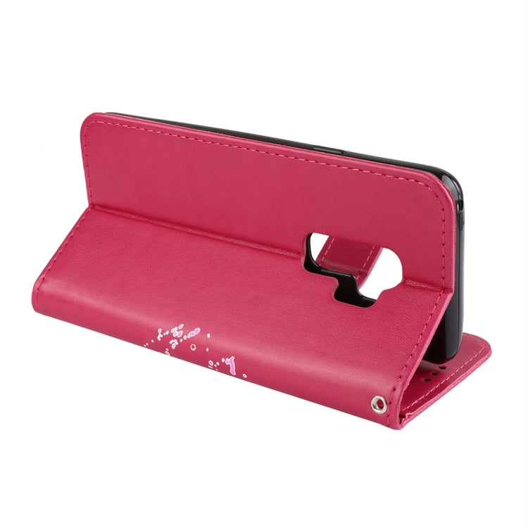 For Galaxy S9+ Flamingo Print Horizontal Flip Leather Case with Holder & Wallet & Card Slots & Photo Frame