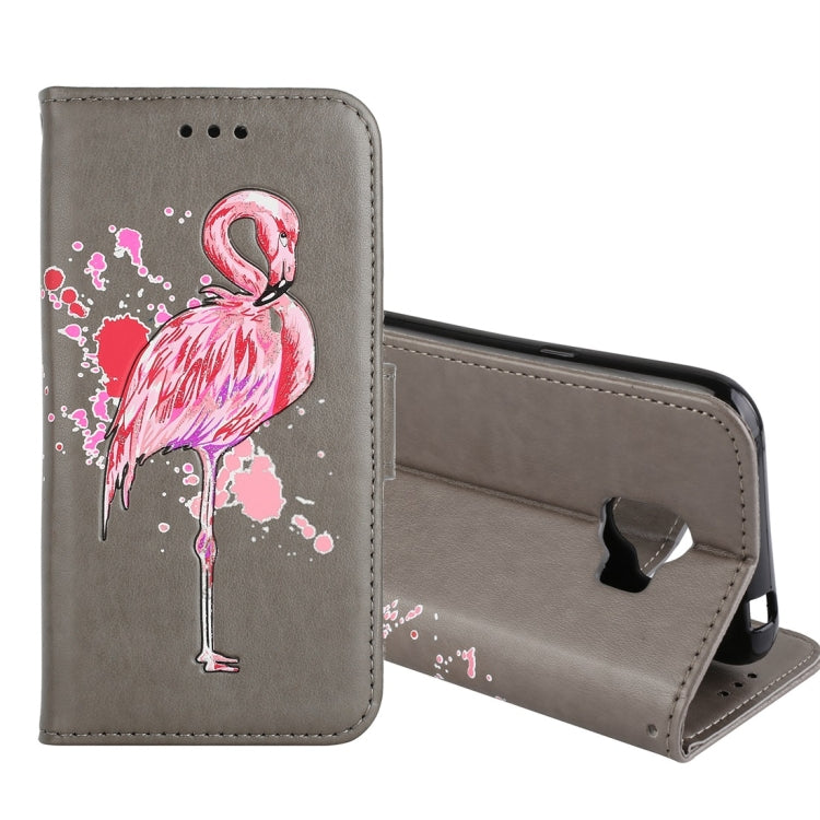 For Galaxy J2 Pro (2018) Flamingo Print Horizontal Flip Leather Case with Holder & Wallet & Card Slots & Photo Frame