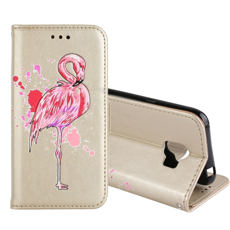 For Galaxy J2 Pro (2018) Flamingo Print Horizontal Flip Leather Case with Holder & Wallet & Card Slots & Photo Frame