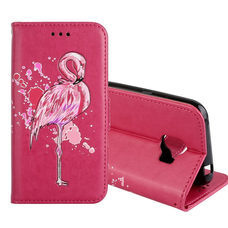 For Galaxy J2 Pro (2018) Flamingo Print Horizontal Flip Leather Case with Holder & Wallet & Card Slots & Photo Frame