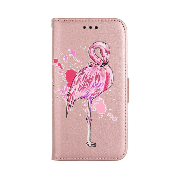 For Galaxy J2 Pro (2018) Flamingo Print Horizontal Flip Leather Case with Holder & Wallet & Card Slots & Photo Frame