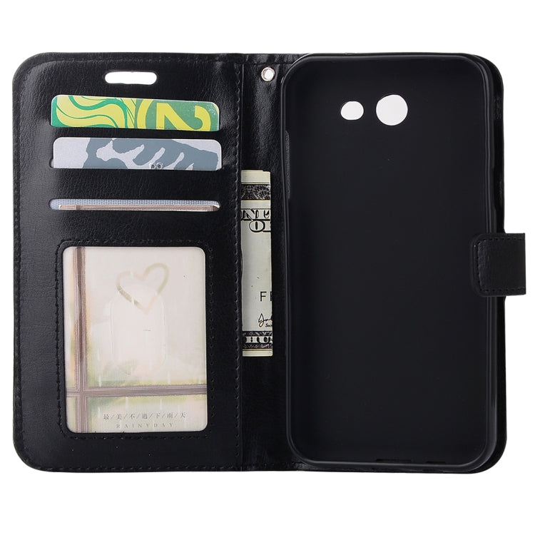 For Galaxy J3 (2017) (US Version) Crazy Horse Texture Horizontal Flip Leather Case with Holder & Card Slots & Wallet & Photo Frame