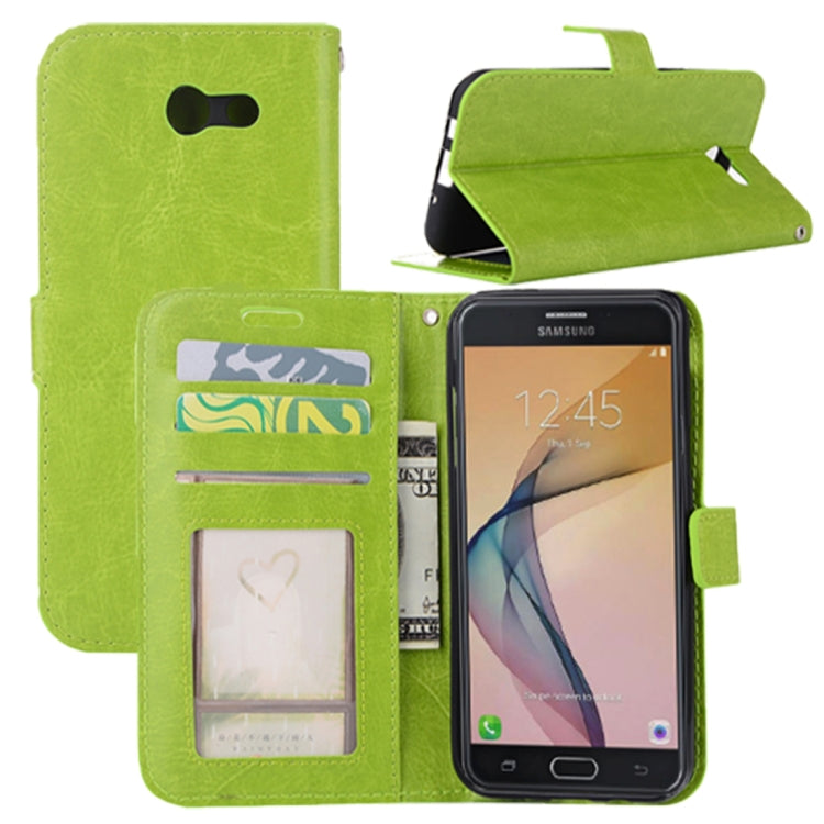 For Galaxy J3 (2017) (US Version) Crazy Horse Texture Horizontal Flip Leather Case with Holder & Card Slots & Wallet & Photo Frame